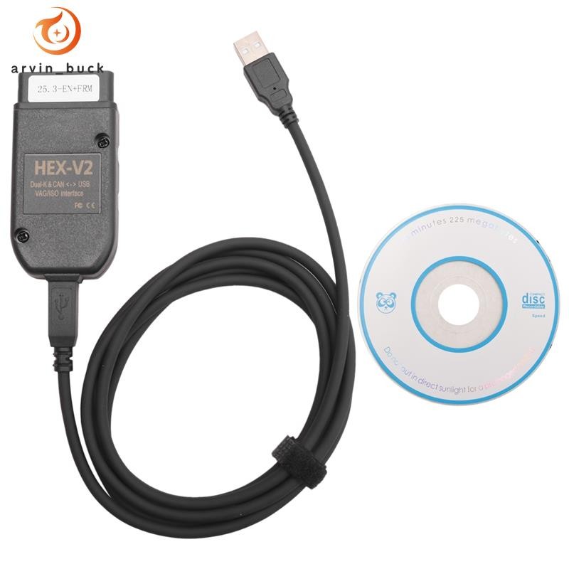 Mais Novo Cabo De Ferramenta De Scanner VCDS 25.3 VAG OBD2 Diagnóstico HEX V2 Wesheu COM Para Audi SKODA VW Carro