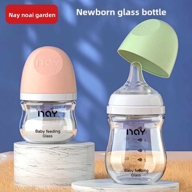 Mamadeira De Vidro Com Alto Teor De Borosilicato/Recém-Nascida De Amplo Calibre , anti-Inchaço E Asfixia/Resistente A Al