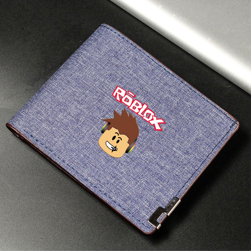Roblox Crianças Carteira Impresso Bifold Menino Lona Moeda Bolsa Anime Mercadoria Estudante Zíper Adolescente Titular Do