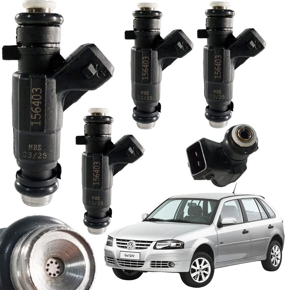 Kit 4 Bico Injetor Vw Gol G5 1.6 Flex Ano 2008 2009 2010 2011 2012 0.280.156.403 MBZ156403