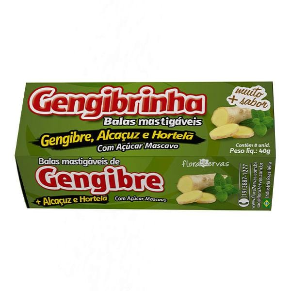 Gengibrinha Gengibre Alcaçuz Hortelã 8 Balas Mastigáveis em Oferta na Shopee