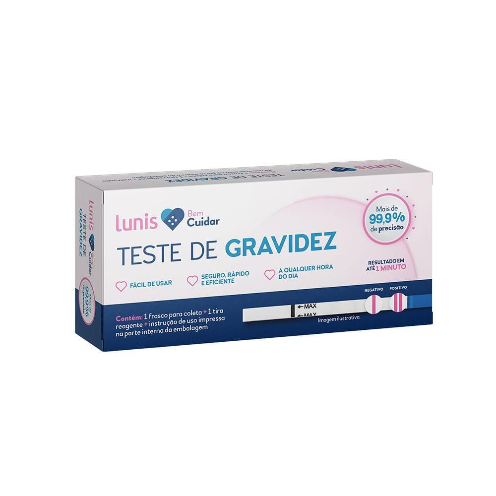 Teste De Gravidez Lunis Com 1 Tira em Oferta na Shopee