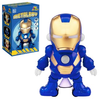 Robô Metal Boy Herói Dançarino Com Som e Luz Art Brink