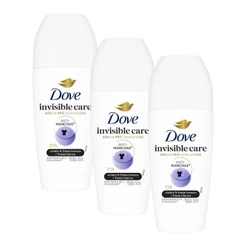 Kit 3 Desodorantes Antitranspirante Roll-On Dove Invisible Dry 50ml