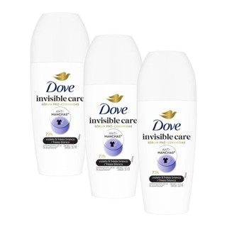 Kit 3 Desodorantes Antitranspirante Roll-On Dove Invisible Dry 50ml em Oferta na Shopee