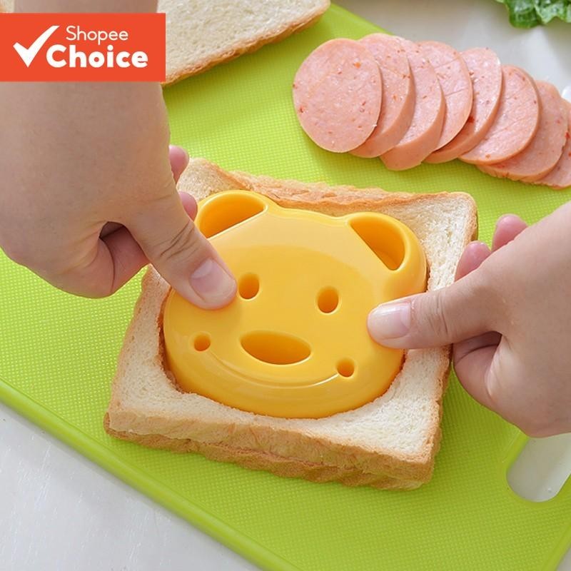 Pequeno Urso Forma Sanduíche Molde Pão Biscoitos Dispositivo Em Relevo Bolo Fabricante DIY Cortador Cozinha Café Da Manh