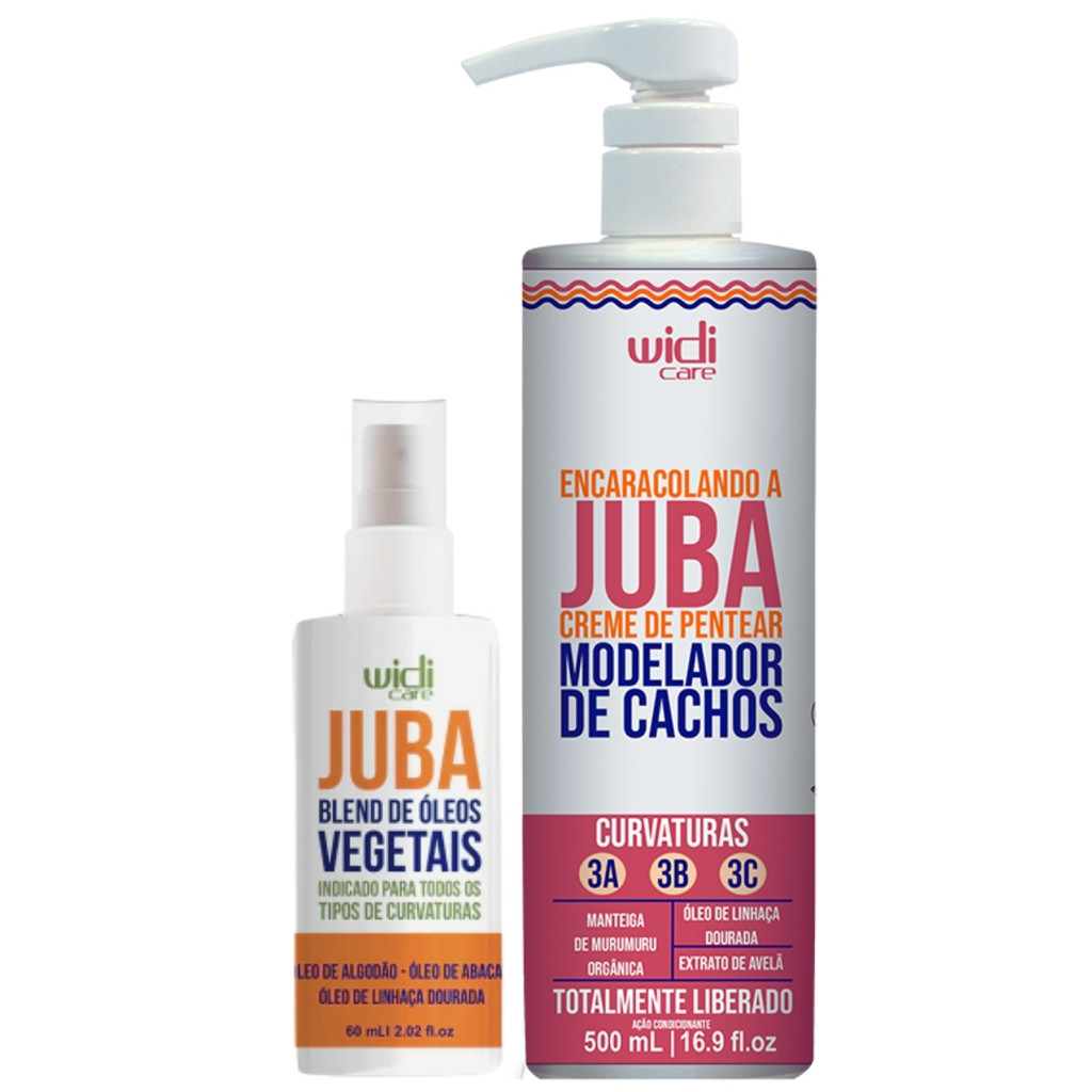 Kit Widi Care - Creme de Pentear Encaracolando a Juba 500ml + Finalizador Juba Blend Óleos 60ml em Oferta na Shopee