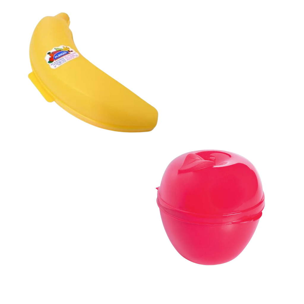 Kit 1 Porta Banana e 1 Porta Maçã Plástico