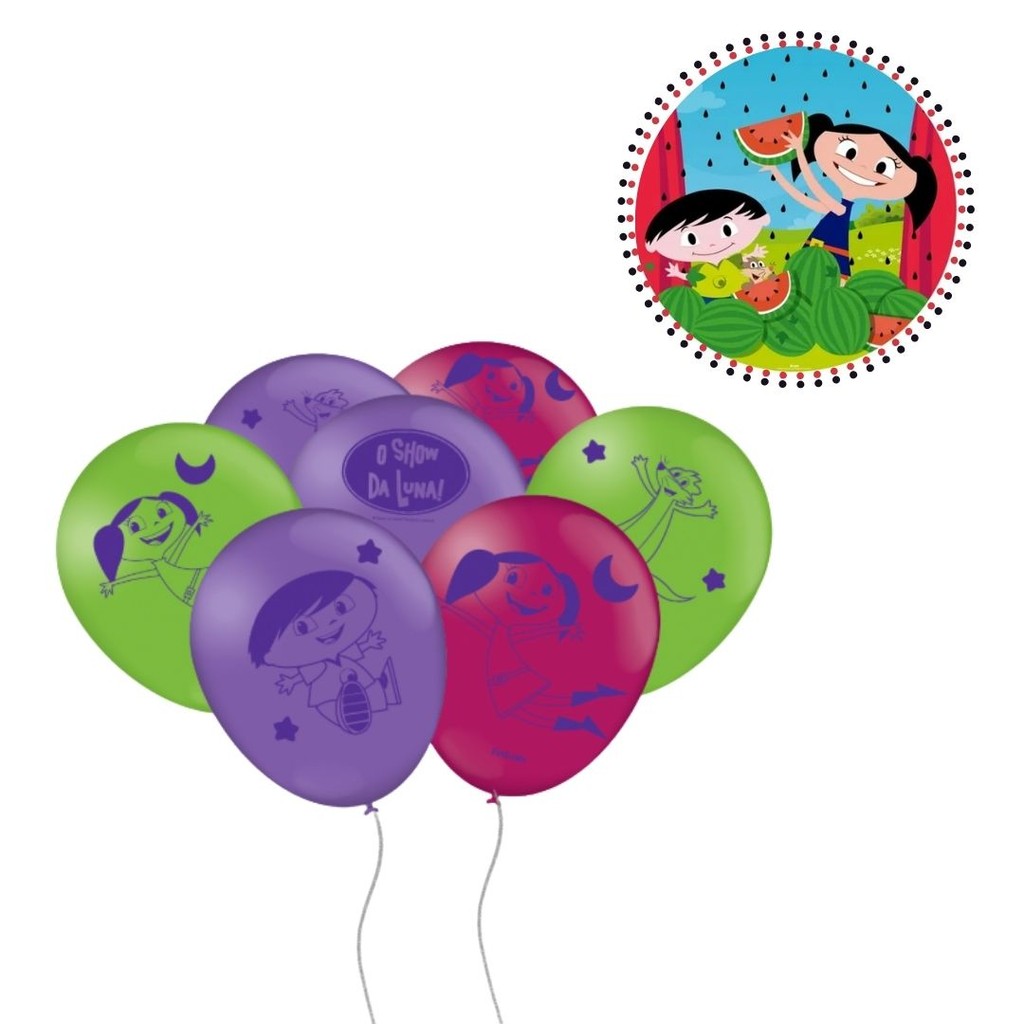 25~125 BALÃO BEXIGA FESTA SHOW DA LUNA n°9 FESTCOLOR em Oferta na Shopee