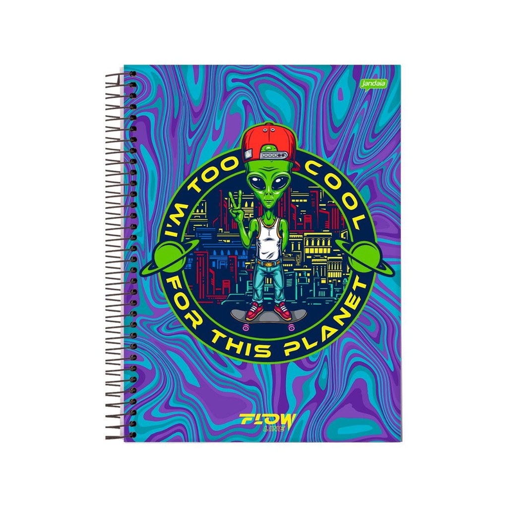 Caderno 20 Matéria Universitario Masculino 320 Folhas Flow - Jandaia MODELO:ALIEN em Oferta na Shopee