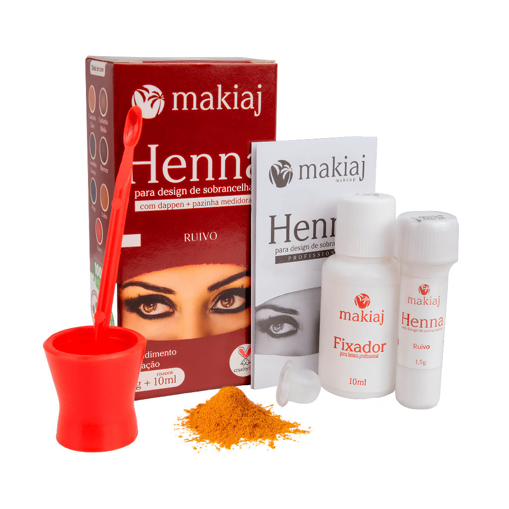 Kit 2 Henna Makiaj 1,5g com Fixador 10ml Design Profissional Sobrancelhas em Oferta na Shopee