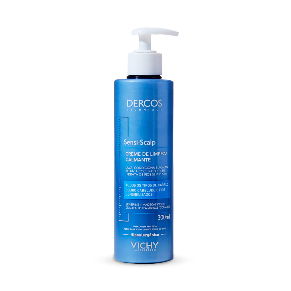 Vichy Dercos Sensi-Scalp Creme de Limpeza Calmante 300ml - Beauty