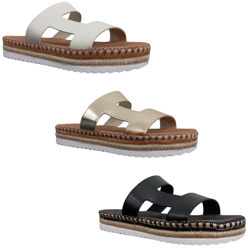 Sandalia Moleca Flatform Slide Corda Feminino em Oferta na Shopee