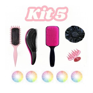 Kit 5 Escovas Para os Cabelos, Onda, Mágica, Massageadora，Raquete  e uma touca de cetim. em Oferta na Shopee