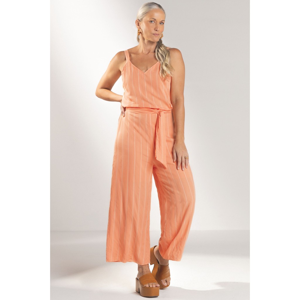 Macacão Feminino Pantacourt Marialícia Laranja - Women Clothes
