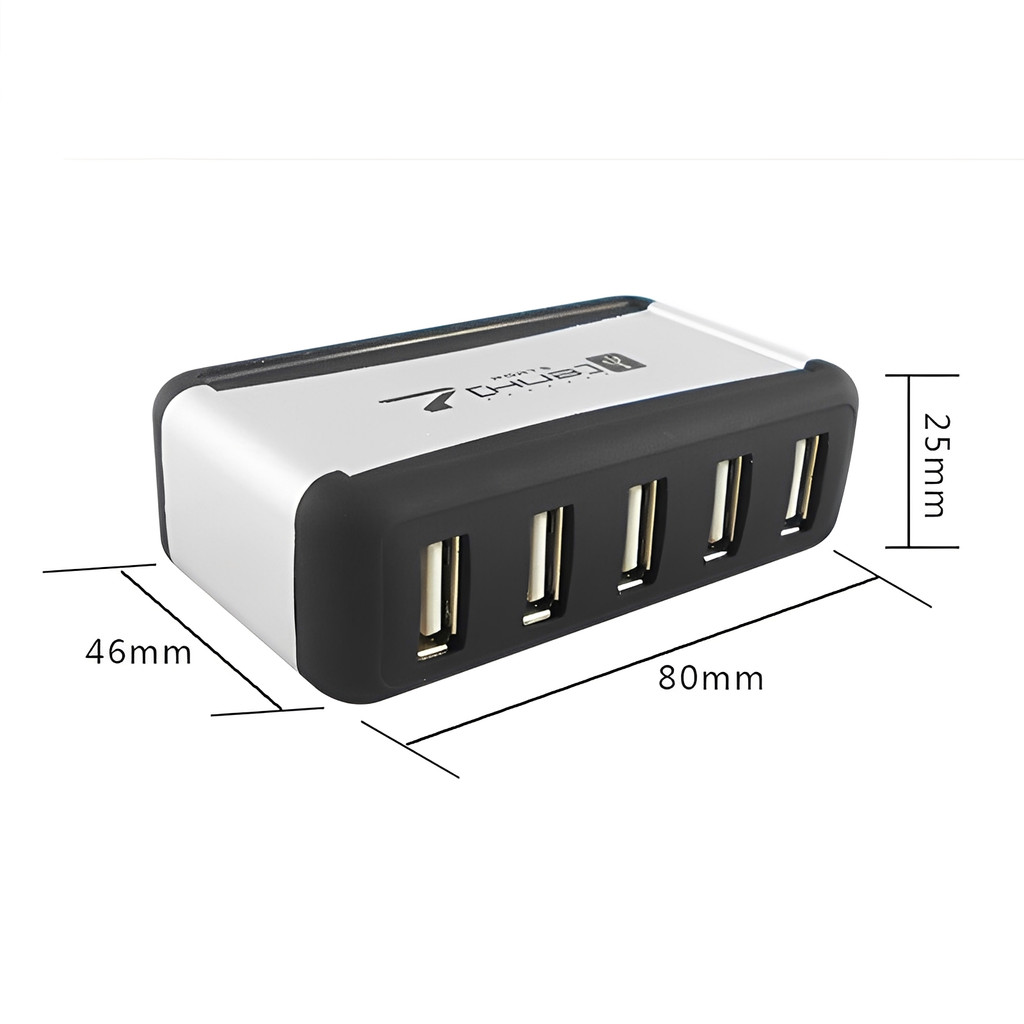 Hub Expansor USB 2.0 7 Portas + Fonte Bivolt Inclusa Alta Velocidade 480Mbps Bivolt 110V/220V