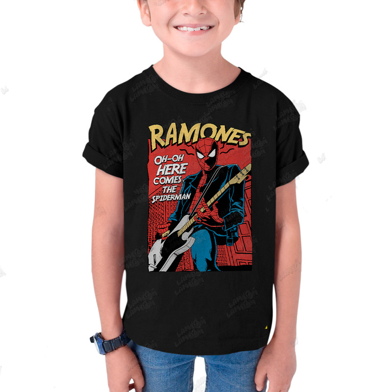 Camiseta Infantil Algodão T shirt Ramones Homem Aranha Rock em Oferta na Shopee