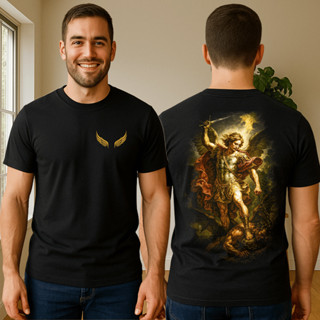 Camiseta Católica Devocional São Miguel Arcanjo Anjo Camisa Algodão em Oferta na Shopee