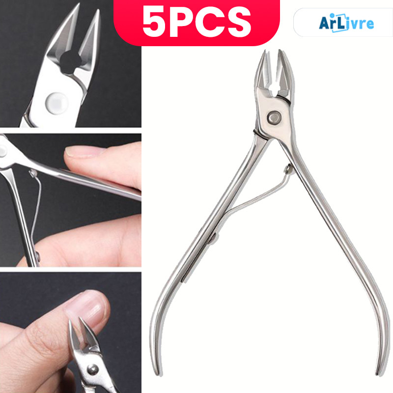 Alicate Removedor de Cutícula Aço Inoxidável Kit 1/2/3/4/5 Un – Ferramenta Manicure Profissional