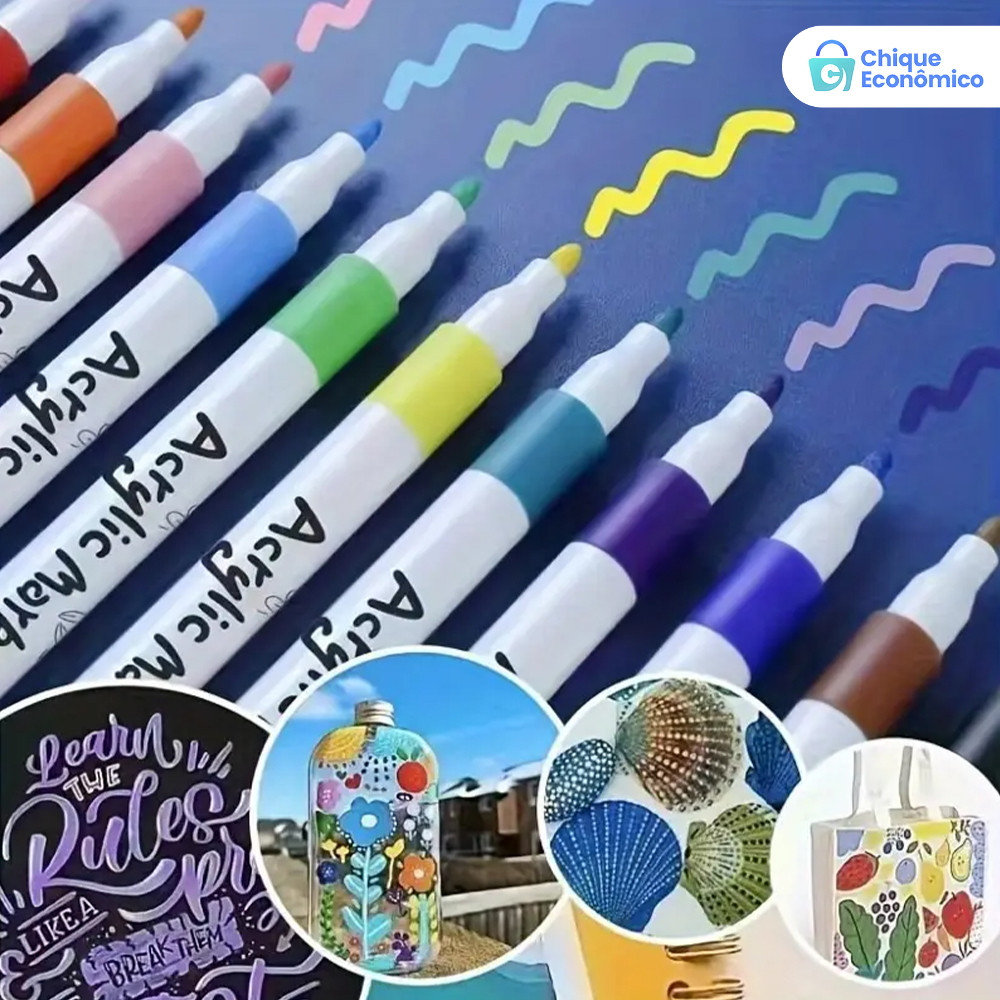 Kit 12/24/36/48 Cores Caneta Acrílica Multisuperfície: Madeira, Tecido, Tênis em Oferta na Shopee