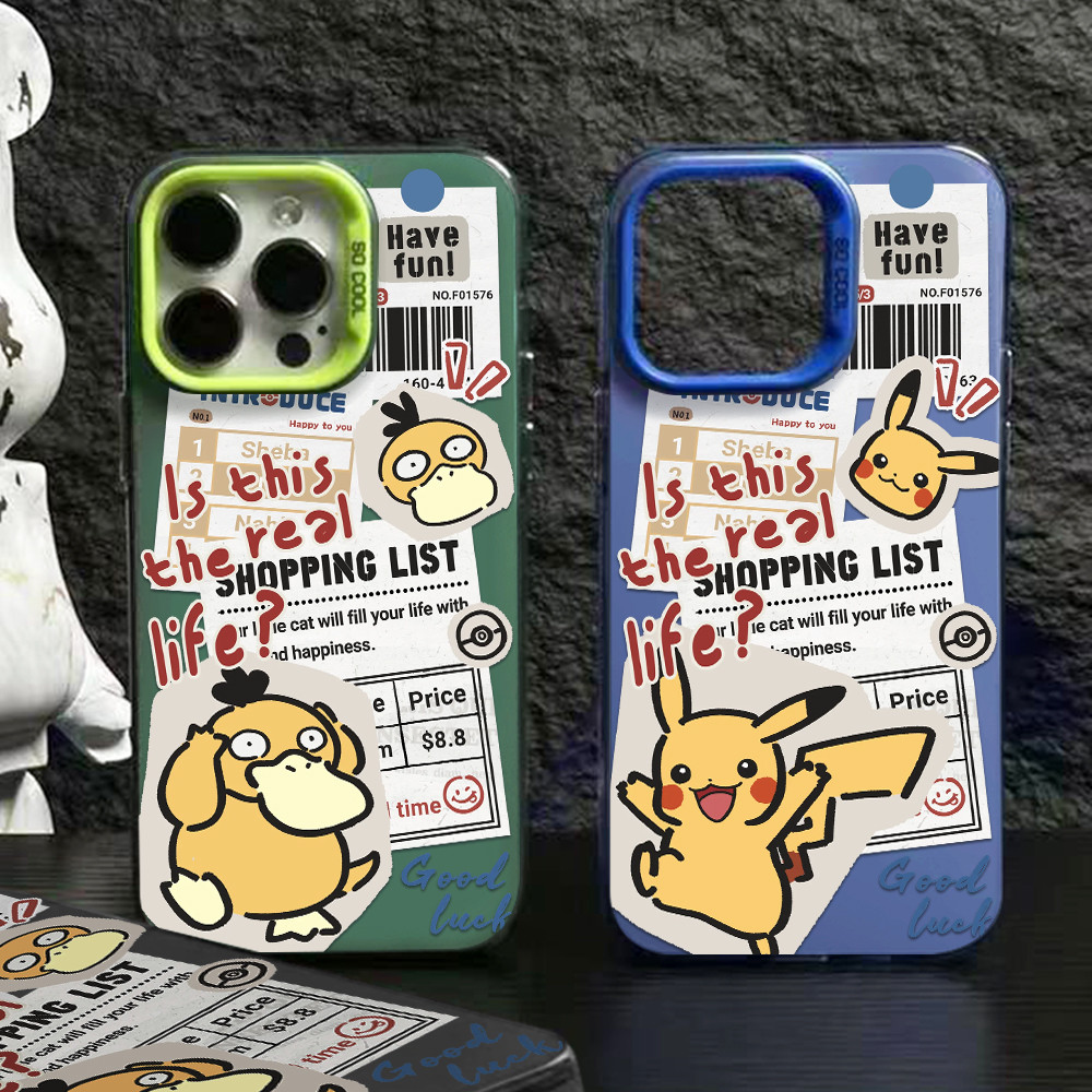Capa De Telefone Pokémon iPhone15ProMax 16PRO Para iPhone 11 12 13 14 15 17 16 PLUS Cor Maré Prata 17promax À Prova De C