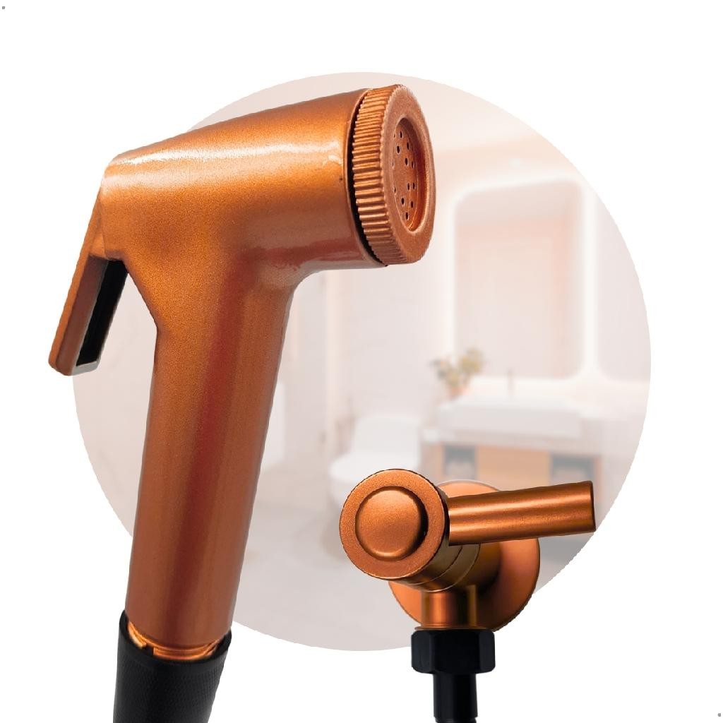 Ducha Higienica Preta E Bronze 120 cm Crie Construa