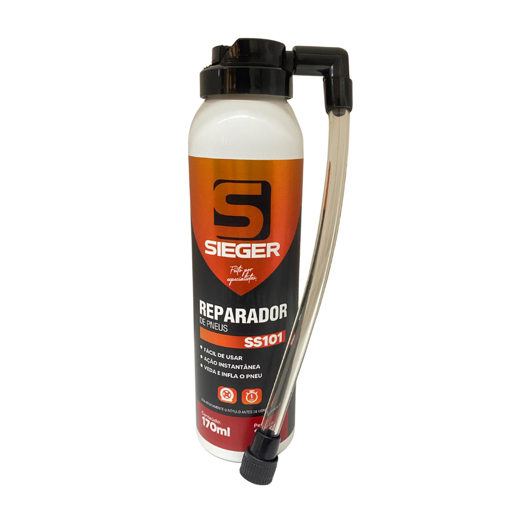 Kit Reparador Selante Veda Pneu Furado Moto Bike Bicicleta 170ml Sieger SS101 em Oferta na Shopee