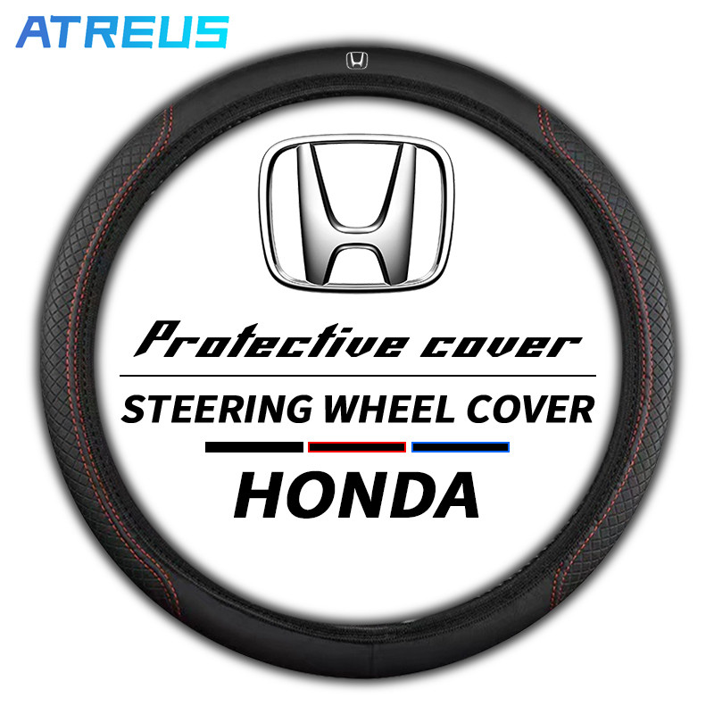 Para Honda Couro Capa Protetora Do Volante Carro Anti-Derrapante Absorção De Suor Capa Do Volante Automotivo