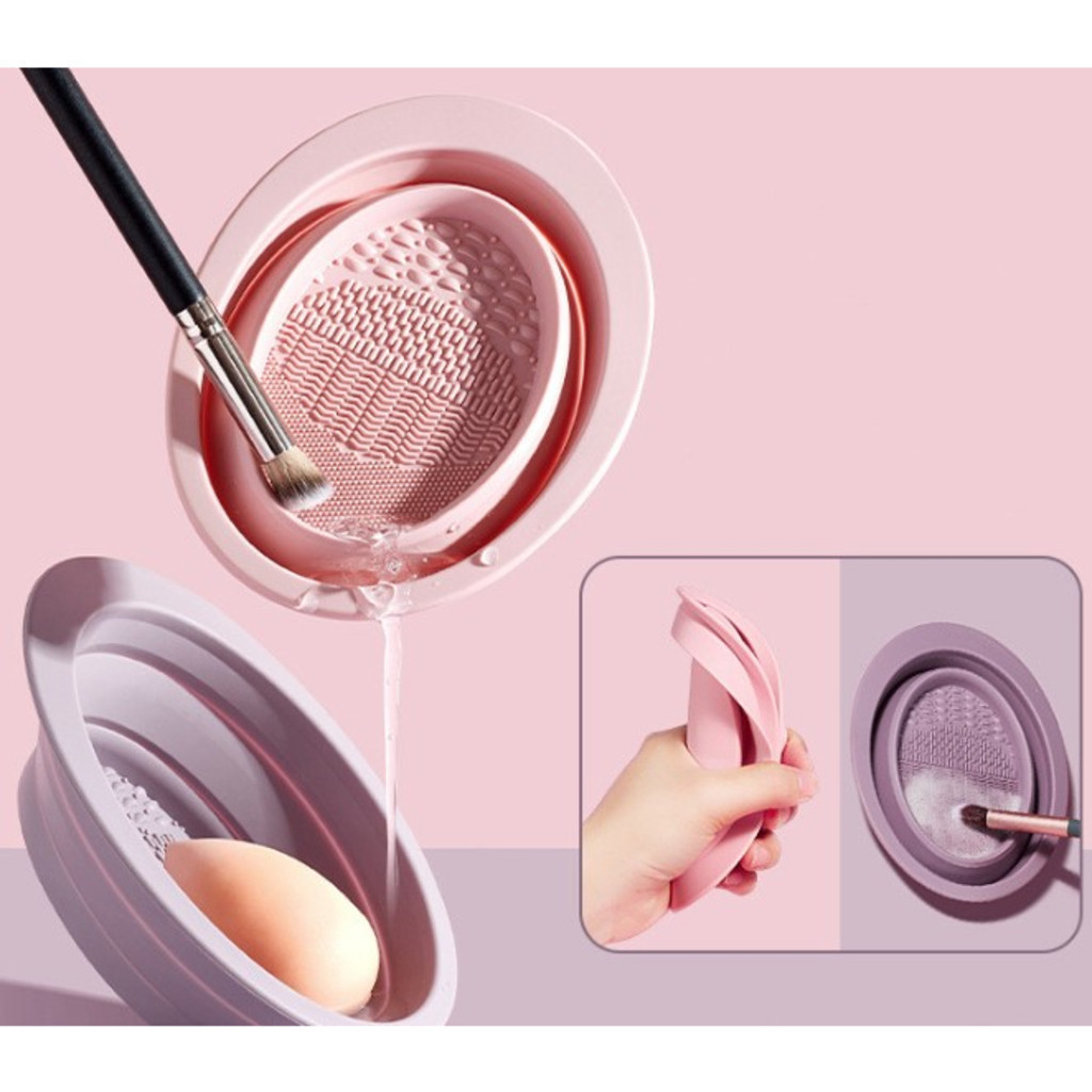 Tigela dobrável Tigela de Lavagem Escova da Composição de Silicone Tigela Dobrável Almofada de Limpeza Esfrega em Oferta na Shopee