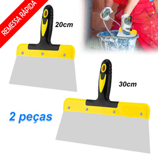 2 Pçs Espátulas de Aço Inox Profissional com Cabo Emborrachado, Tamanhos 20/30 cm, Para Massa Corrida, Drywall e Pintura em Oferta na Shopee