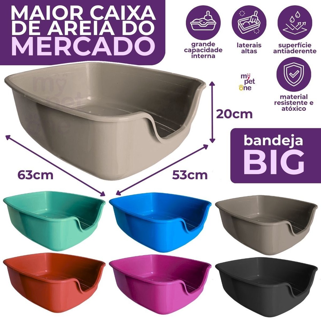 Caixa de Areia Funda Para Gatos Big Alvorada Pet em Oferta na Shopee