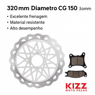 Disco C/ Pastilha Freio Diant. Gp7 Cg 150 09/15 320mm em Oferta na Shopee