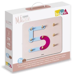 JOGO FORMAS MÁGICAS BABEBI BRINQUEDO EDUCATIVO MDF MADEIRA TABULEIRO NÚMEROS CRIATIVIDADE LÓGICO
