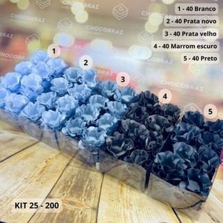 KIT 200 Forminhas De Doces Festa 5 Cores PRETO + PRATA VELHO + BRANCO + MARROM + PRATA NOVO em Oferta na Shopee