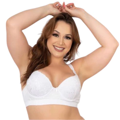 Sutiã Plus Size De Renda Alça Grossa Reforçado Com Bojo Sustentação Íntimo Feminino Conforto Com Aro