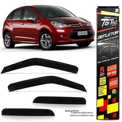 Calha Chuva Defletor TG Poli Citroen Novo C3 2013 2014 2015 2016 2017 2018 2019 2020 2021 - 4 Portas