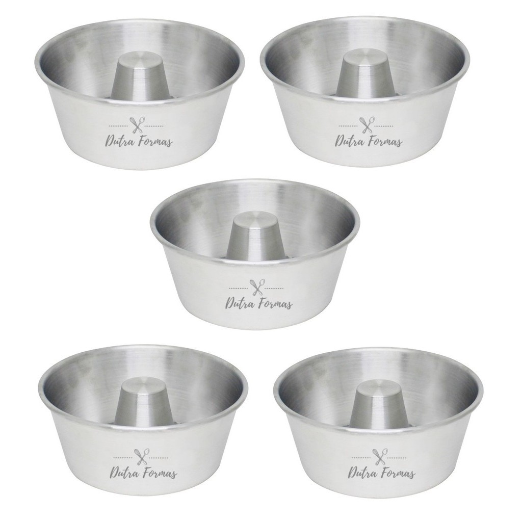 Forma de Pudim Bolo Suíça com Furo 13 x 6 Redonda Kit 5 Peças
