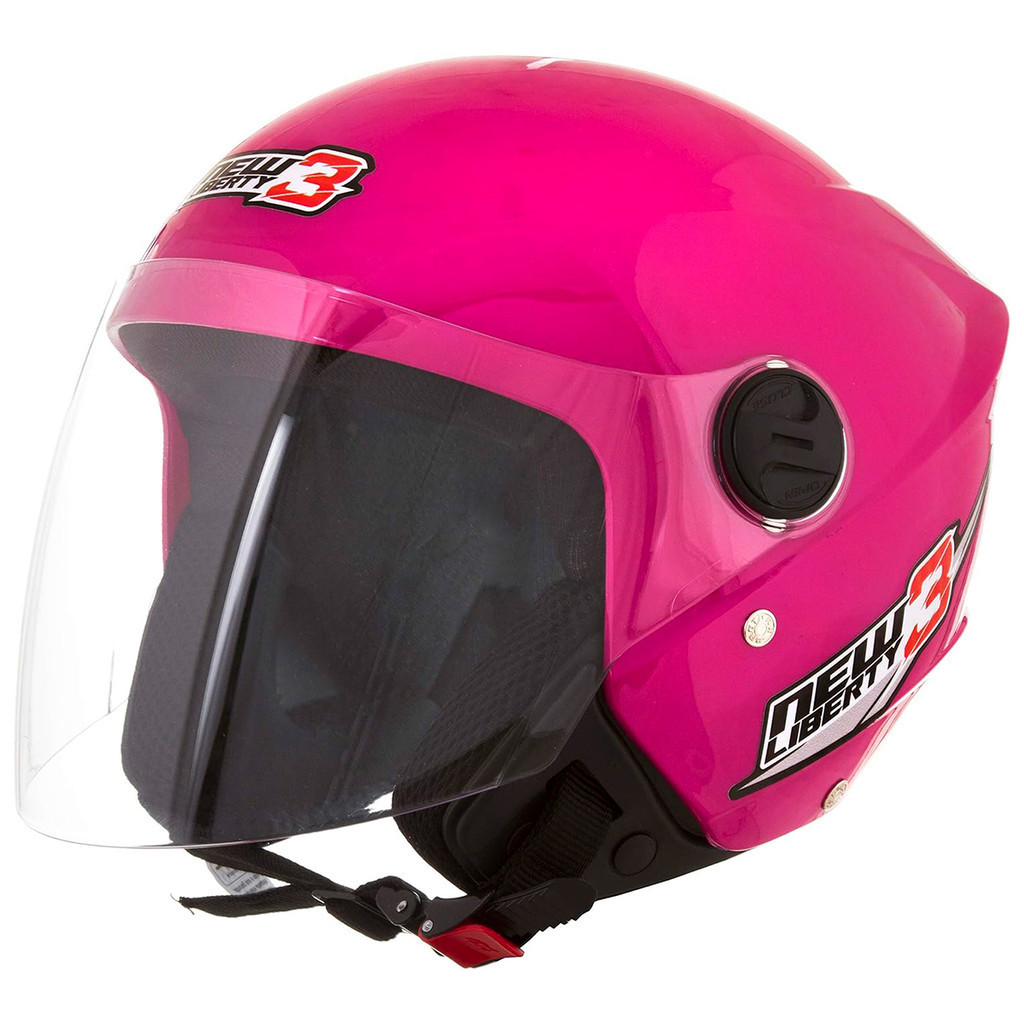 Capacete Moto Aberto New Liberty 3 Rosa Viseira Cristal Inmetro Tamanho 56 - Pro Tork