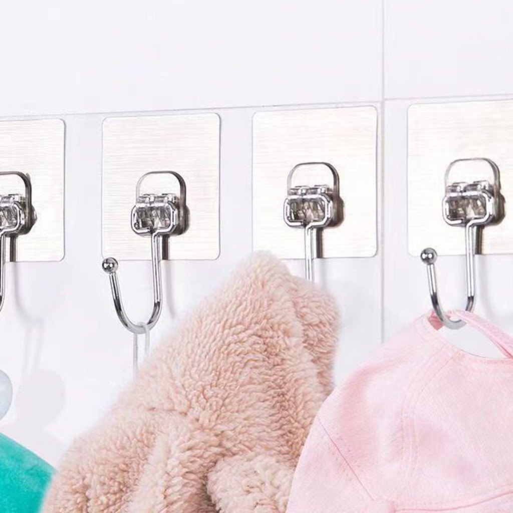 Kit 5/10/20 Ganchos Adesivos Universais com Acabamento Metálico - Força e Elegância para Sua Casa em Oferta na Shopee
