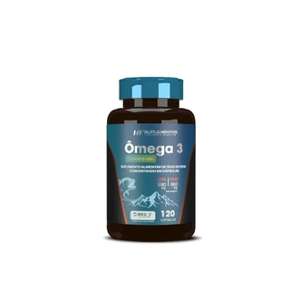 Omega 3 1450mg HF Suplementos 120 Caps Óleo de Peixe Puro EPA DHA Concentrado Coração e Saúde Vida