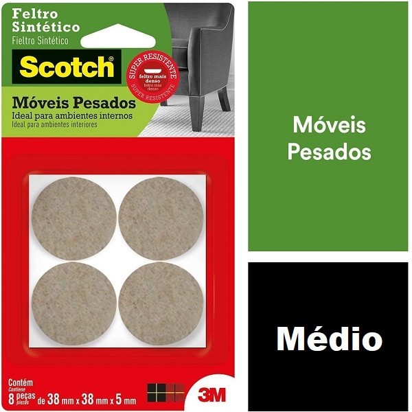Feltro Moveis Pesados Redondo Marrom Medio 8 UND em Oferta na Shopee
