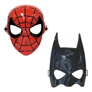 Kit 2 Máscaras Plástico Vingadores Homem Aranha + Batman Cor Vermelho/Preto em Oferta na Shopee