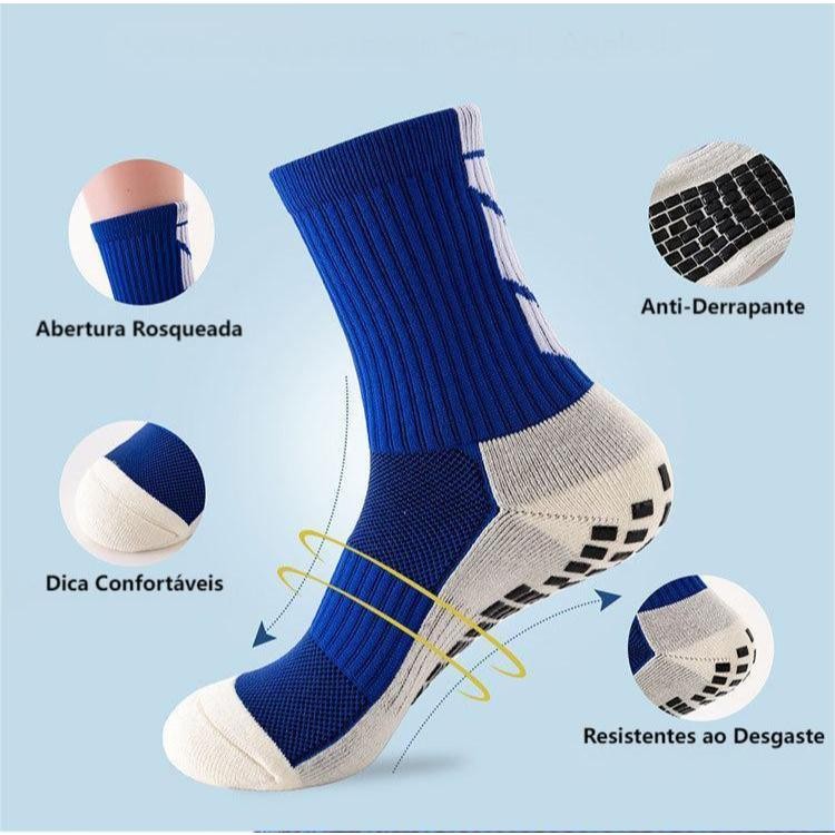 Meias de Futebol Esportivas Antiderrapantes Panturrilha Adultos e Juvinil em Oferta na Shopee