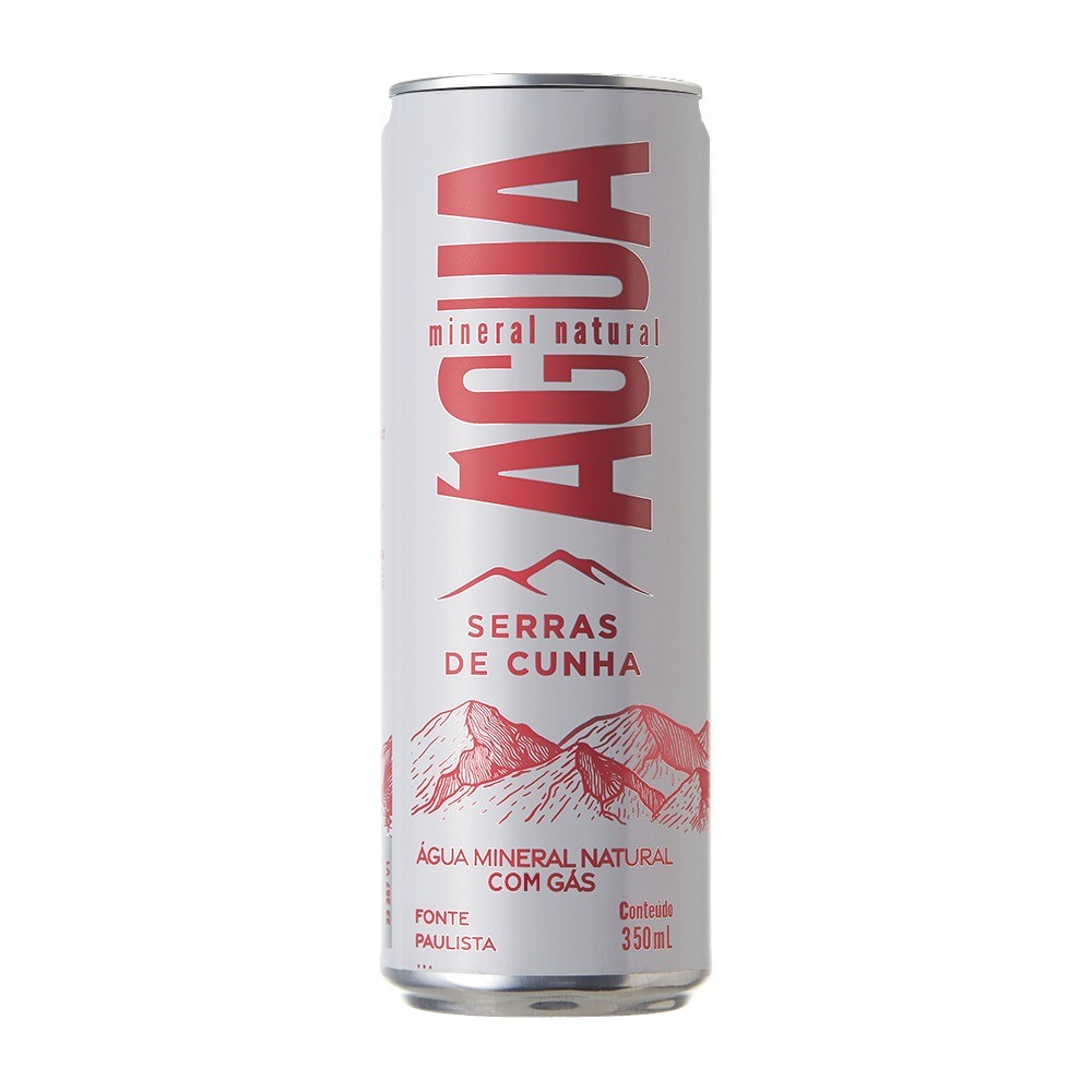ÁGUA MINERAL SERRAS DE CUNHA COM GÁS LATA 350ML PACK C/6UND