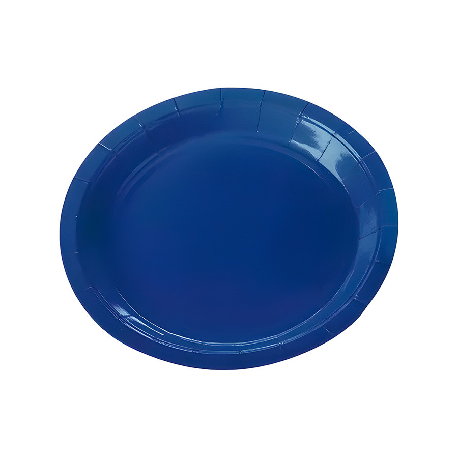 Prato de Papel Redondo Biodegradável - Azul - 18cm - 10 unidades - Rizzo - Home & Living