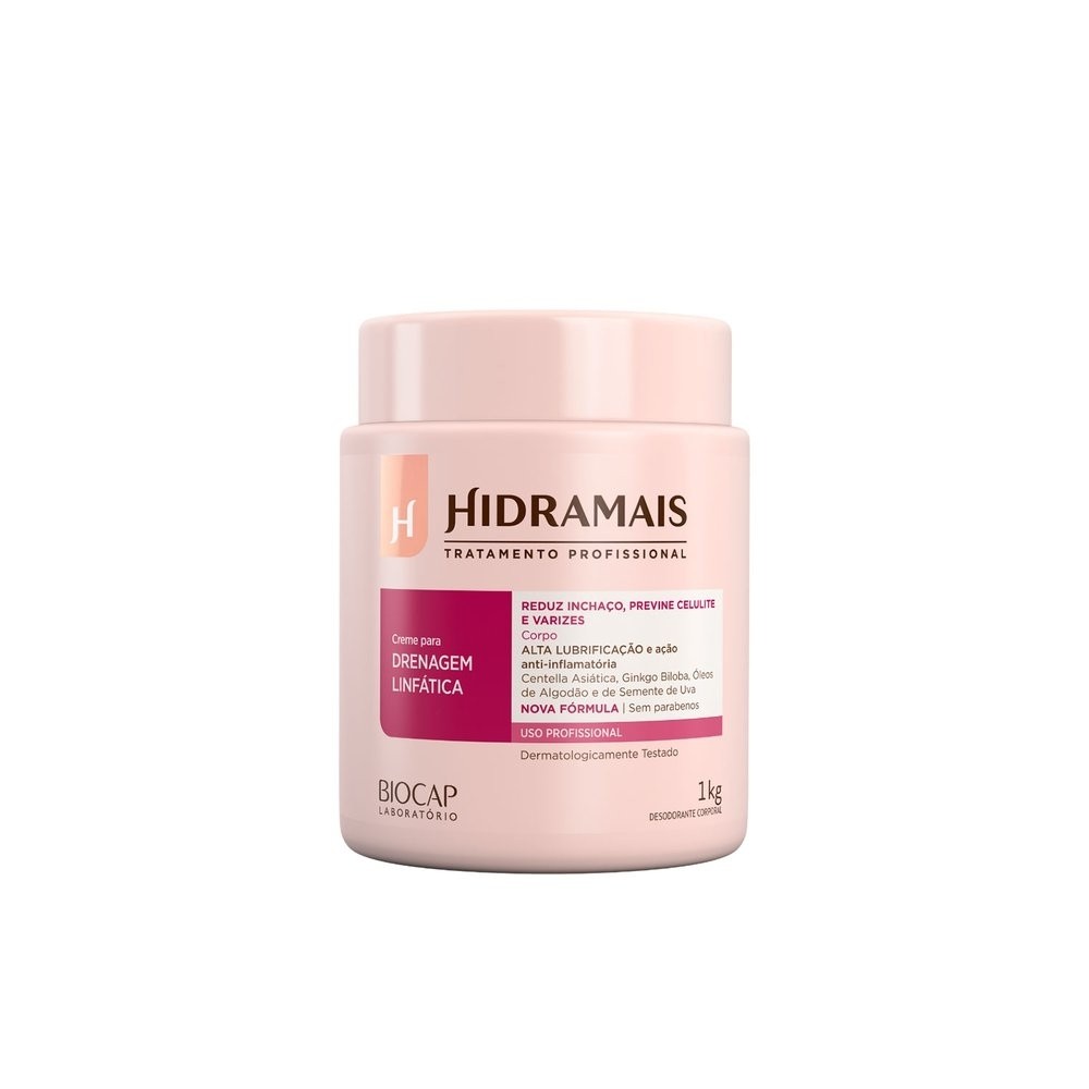 Creme de Massagem Hidramais Drenagem Linfática - Alta Lubrificação - 1000g em Oferta na Shopee