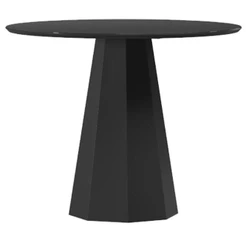 Mesa De Jantar 100x100 Cm Isis Com Vidro Preto - New Ceval