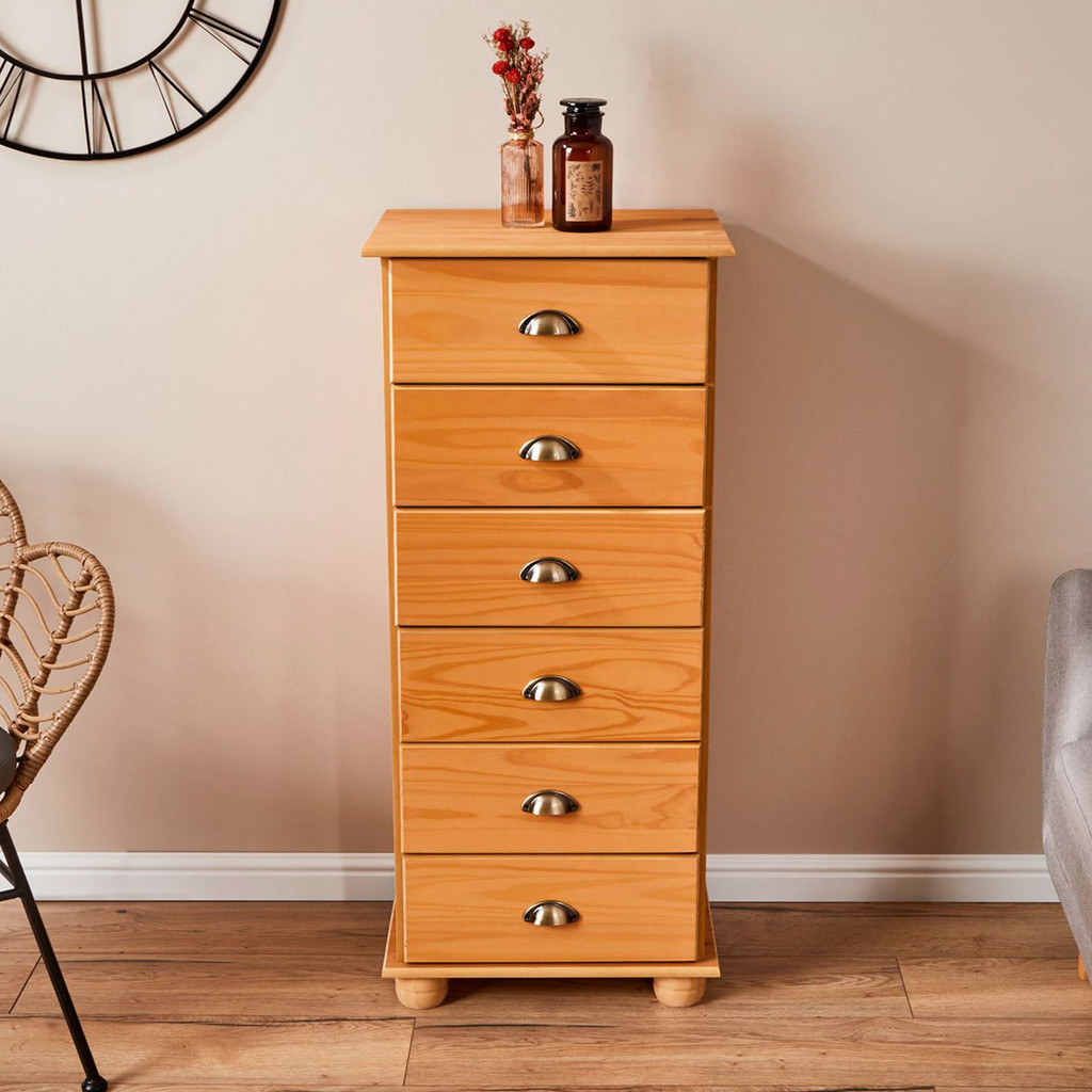 Cômoda Madeira Maciça 6 Gavetas Colmar em Oferta na Shopee