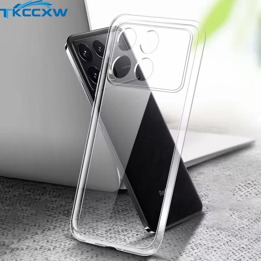 Para Xiaomi 14 14T Pro 14 Ultra Poco F6 X6 M6 Caso Simples Fino Macio TPU Transaprent Claro De Telefone Capa