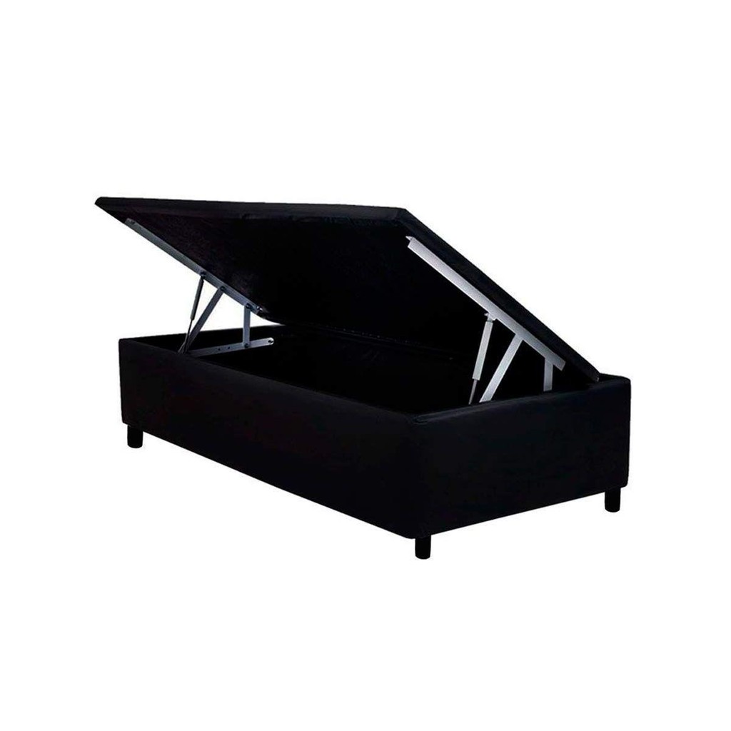 Cama Box Baú Solteiro Universal Courano Black (88x188x35) - Costa Rica